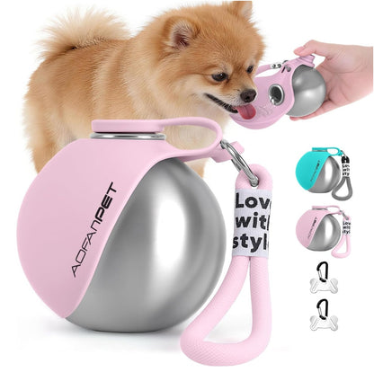 Portable Stainless Steel Dog Water Bottle – Leakproof Water Dispenser