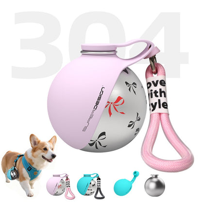 Portable Stainless Steel Dog Water Bottle – Leakproof Water Dispenser